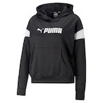 Blusão de Moletom com Capuz Puma Fit Tech Knit Hoodie - Feminino PRETO/BRANCO