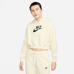 Blusão Fleece com Capuz Nike Sportswear Club Crop - Feminino BRANCO