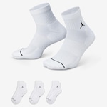 Kit de Meias Cano Médio Jordan Everyday - 3 Pares - Adulto BRANCO