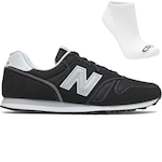 Tênis New Balance 373V2 + Par de Meia - Masculino PRETO/CINZA