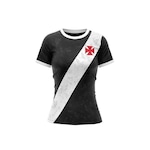 Camiseta do Vasco da Gama 22 Feminina Braziline Building PRETO/BRANCO