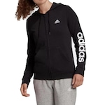 Jaqueta de Moletom com Capuz adidas W LIN FT FZ HD - Feminina PRETO/BRANCO