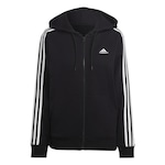 Jaqueta com Capuz adidas Essentials 3-Stripes - Feminina PRETO/BRANCO