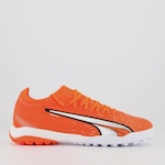 Chuteira Society Puma Ultra Match TT BDP - Adulto LARANJA/BRANCO