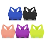 Kit Top Fitness Puma Nadador Sem Costura - Feminino - 5 Unidades LARANJA/AZUL