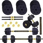 Kit de Halteres Yangfit com Anilhas e Barra - 25kg PRETO