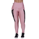 Calça Legging Orbis Fitness Wonder Bolso Detalhe Tela - Feminina PRETO/ROSA