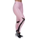 Calça Legging Orbis Fitness Wonder Detalhe Tela Cós Alto - Feminina PRETO/ROSA