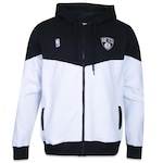 Blusão de Moletom com Capuz New Era Canguru Fechado NBA Brooklyn Nets World - Masculino PRETO/BRANCO