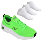 Tênis Skechers Max Cushioning + 3 Pares de Meias - Masculino VERDE