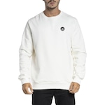 Blusão de Moletom sem Capuz Quiksilver Transfer Round - Masculino BRANCO