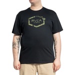 Camiseta RVCA Hawaiian Hex Plus Size - Masculina Preto PRETO