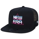 Boné Aba Reta New Era 9Fifty Original Fit A-Frame Trucker Tecnologic - Strapback - Adulto PRETO