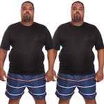 Kit de Camisas Térmica Dellas Fit Dry Fit Plus Size com Proteção Solar Uv - 2 Unidades - Masculina PRETO