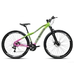 Bicicleta Aro 29 Drais Chillout - Freio a Disco - Câmbio Shimano - 21v - Adulto VERDE/ROSA