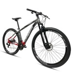 Bicicleta Aro 29 Drais Bi-Color - Freio a Disco - Câmbio Shimano - 21v - Adulto CINZA ESC/VERMELHO