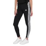 Calça Legging adidas 3 Listras - Feminina PRETO/BRANCO