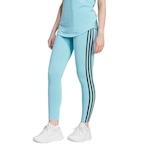 Calça Legging adidas 3 Listras - Feminina AZUL/PRETO