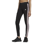 Calça Legging adidas 3 Listras - Feminina PRETO/ROSA