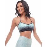 Top Fitness com Bojo Vestem Mayra Degrade Floral - Feminino AZUL/PRETO