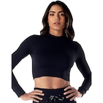 Blusa Cropped Vestem Manga Longa Cosmos - Feminina PRETO