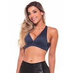 Top Fitness com Bojo Vestem Cruzado - Feminino AZUL