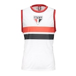 Camiseta Regata do São Paulo Extended Braziline - Masculina BRANCO/VERMELHO