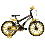 Bicicleta Aro 16 Athor Baby Lux Cars - Freio V-Brake - Marcha Única - Infantil PRETO/AMARELO