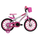 Bicicleta Aro 16 Athor Baby Lux Princess - Freio V-Brake - Marcha Única - Infantil BRANCO/ROSA