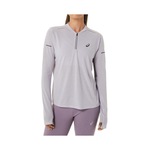 Camiseta Asics Manga Longa Metarun 1/2 Zip - Feminina CINZA