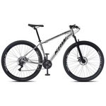 Bicicleta Aro 29 KRW S50 Alumínio - Câmbio Shimano TZ - Freio a Disco Ltx - 24v - Adulto PRATA/PRETO