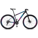 Bicicleta Aro 29 KRW S21 Alumínio - Câmbio Shimano TZ - Freio a Disco Ltx - 21v - Adulto PRETO/ROSA