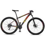 Bicicleta Aro 29 KRW S30 Alumínio - Freio Hidráulico com Trava - Câmbio Shimano Acera - 27 Velocidades - Unissex PRETO/AMARELO