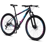 Bicicleta KRW R1 Alumínio - Aro 29 - Freio a Disco Mecânico - Câmbio Sunrun Yamada - 24 Velocidades - Unissex PRETO/AZUL