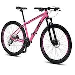 Bicicleta Aro 29 KRW R2 Alumínio - Freio Hidráulico - Câmbio Sunrun Yamada - 24 Velocidades - Unissex ROSA/PRETO