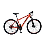 Bicicleta Aro 29 KRW R4 Alumínio - Freio a Disco Hidráulico e Trava - Câmbio Sunrun - 27 Velocidades - Unissex LARANJA/PRETO