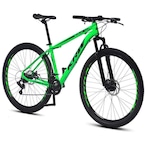 Bicicleta Aro 29 KRW X21 Alumínio - Freio a Disco - Câmbio Importado - 21 Velocidades - Unissex VERDE/PRETO