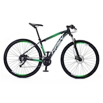 Bicicleta KRW SX7 Traction Alumínio - Aro 29 - Freio Hidráulico - Câmbio Shimano TZ 24 - Velocidades - Unissex PRETO/VERDE