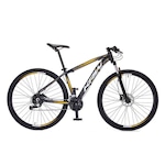 Bicicleta KRW SX7 Traction Alumínio - Aro 29 - Freio Hidráulico - Câmbio Shimano TZ 24 - Velocidades - Unissex PRETO/OURO