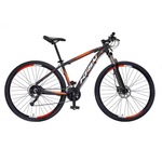 Bicicleta KRW SX7 Traction Alumínio - Aro 29 - Freio Hidráulico - Câmbio Shimano TZ 24 - Velocidades - Unissex PRETO/LARANJA