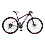 Bicicleta KRW SX7 Traction Alumínio - Aro 29 - Freio Hidráulico - Câmbio Shimano TZ 24 - Velocidades - Unissex PRETO/ROSA