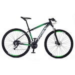 Bicicleta KRW SX15 Traction Alumínio - Aro 29 - Freio Hidráulico com Trava - Câmbio Shimano Acera - 27 Velocidades - Unissex PRETO/VERDE