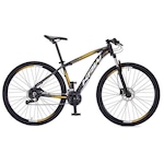 Bicicleta KRW SX15 Traction Alumínio - Aro 29 - Freio Hidráulico com Trava - Câmbio Shimano Acera - 27 Velocidades - Unissex PRETO/OURO