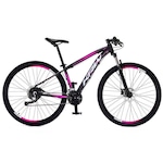 Bicicleta KRW SX15 Traction Alumínio - Aro 29 - Freio Hidráulico com Trava - Câmbio Shimano Acera - 27 Velocidades - Unissex PRETO/ROSA