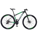 Bicicleta KRW SX27 Traction Alumínio - Aro 29 - Freio a Disco - Câmbio Shimano - 21 Velocidades - Unissex PRETO/VERDE