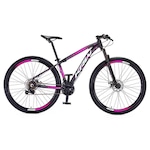 Bicicleta KRW SX27 Traction Alumínio - Aro 29 - Freio a Disco - Câmbio Shimano - 21 Velocidades - Unissex PRETO/ROSA