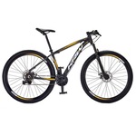 Bicicleta KRW SX39 Traction Alumínio - Aro 29 - Freio a Disco - Câmbio Importado - 21 Velocidades - Unissex PRETO/OURO