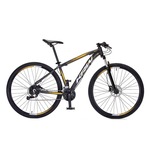 Bicicleta KRW SX35 Traction Alumínio - Aro 29 - Freio Hidráulico - Câmbio Importado - 24 Velocidades - Unissex PRETO/OURO