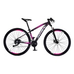 Bicicleta KRW SX35 Traction Alumínio - Aro 29 - Freio Hidráulico - Câmbio Importado - 24 Velocidades - Unissex PRETO/ROSA