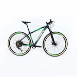 Bicicleta KRW SX60 Gold Alumínio - Aro 29 - Freio e Suspensão Hidráulica - Câmbio LTWOO - 12 Velocidades - Unissex PRETO/VERDE